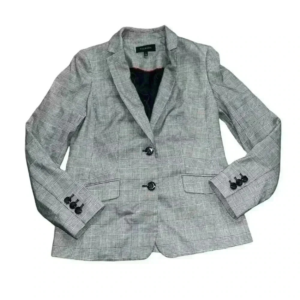 Talbots Checked Blazer Size 2